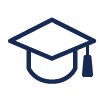 An illustration of a graduation cap to indicate the beginning of the Colleges section.