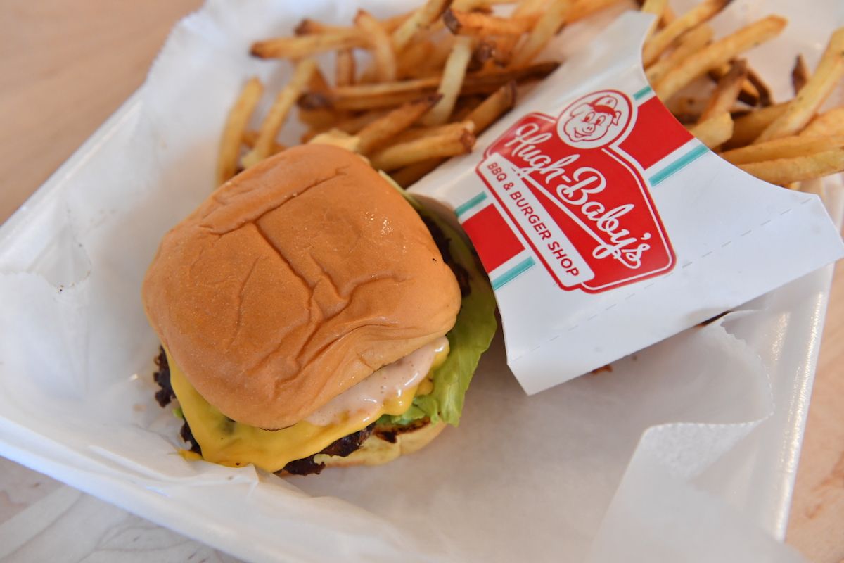 Hugh Baby’s burger and fries