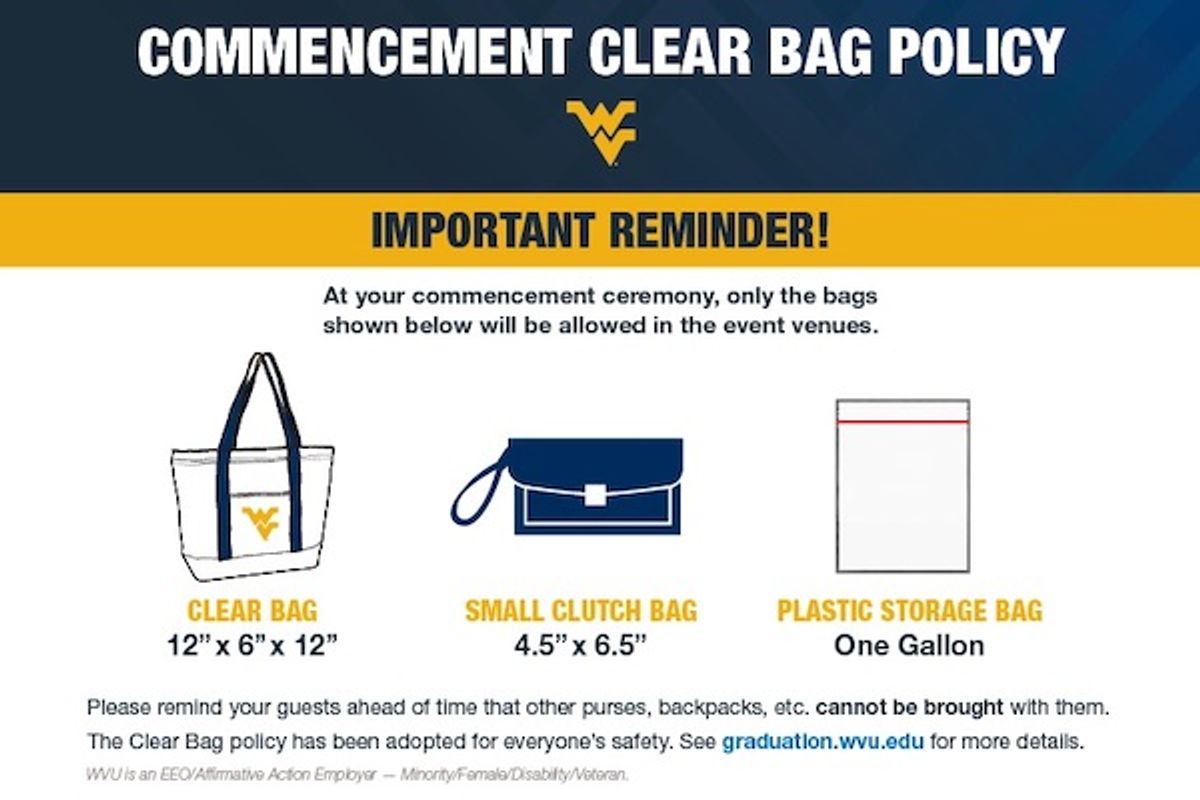 Clear Bag Policy in effect for all commencement ceremonies beginning in