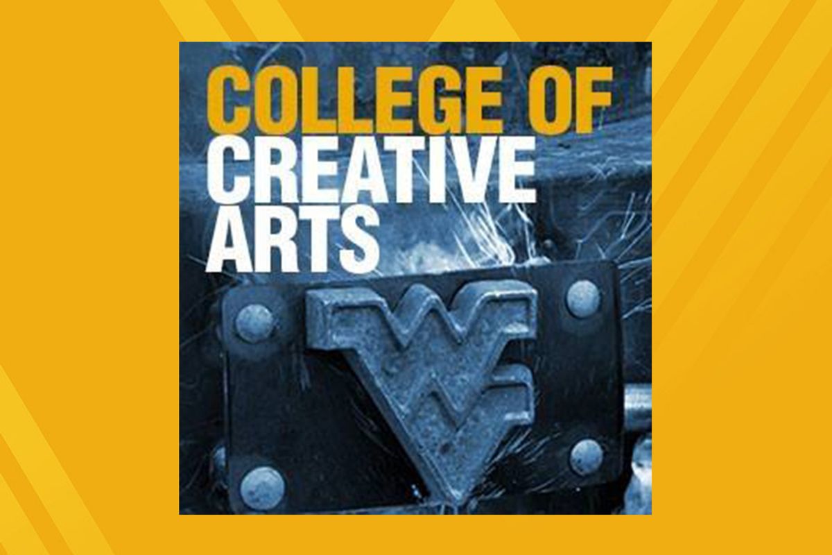 College of Creative Arts flyer with flying WV rendered in metal