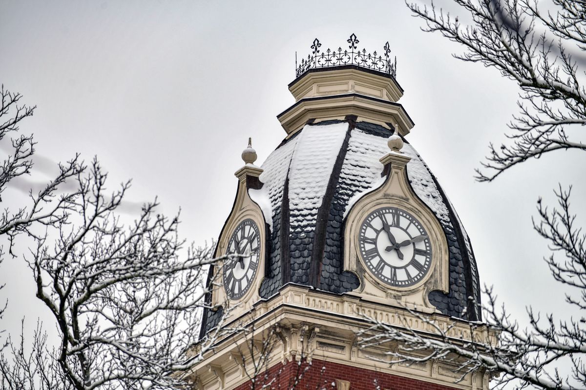 snowy woodburn clocktower