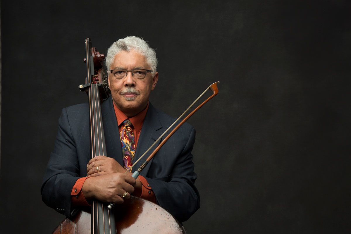 Rufus Reid pictured with his instrument.