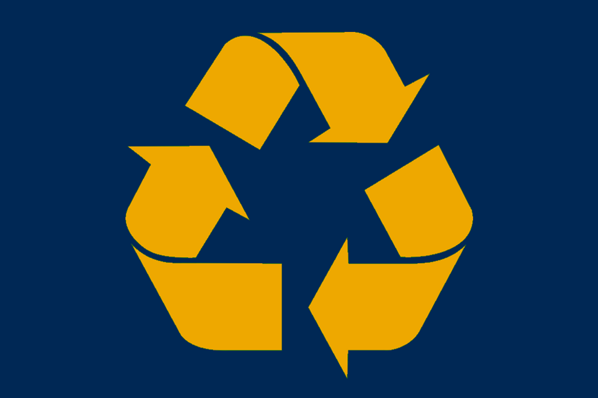 blue recycle logo