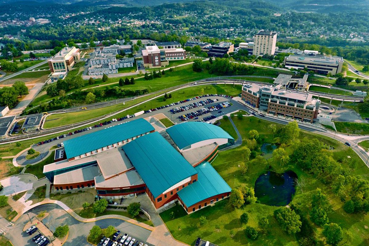 The Evansdale Campus from above.